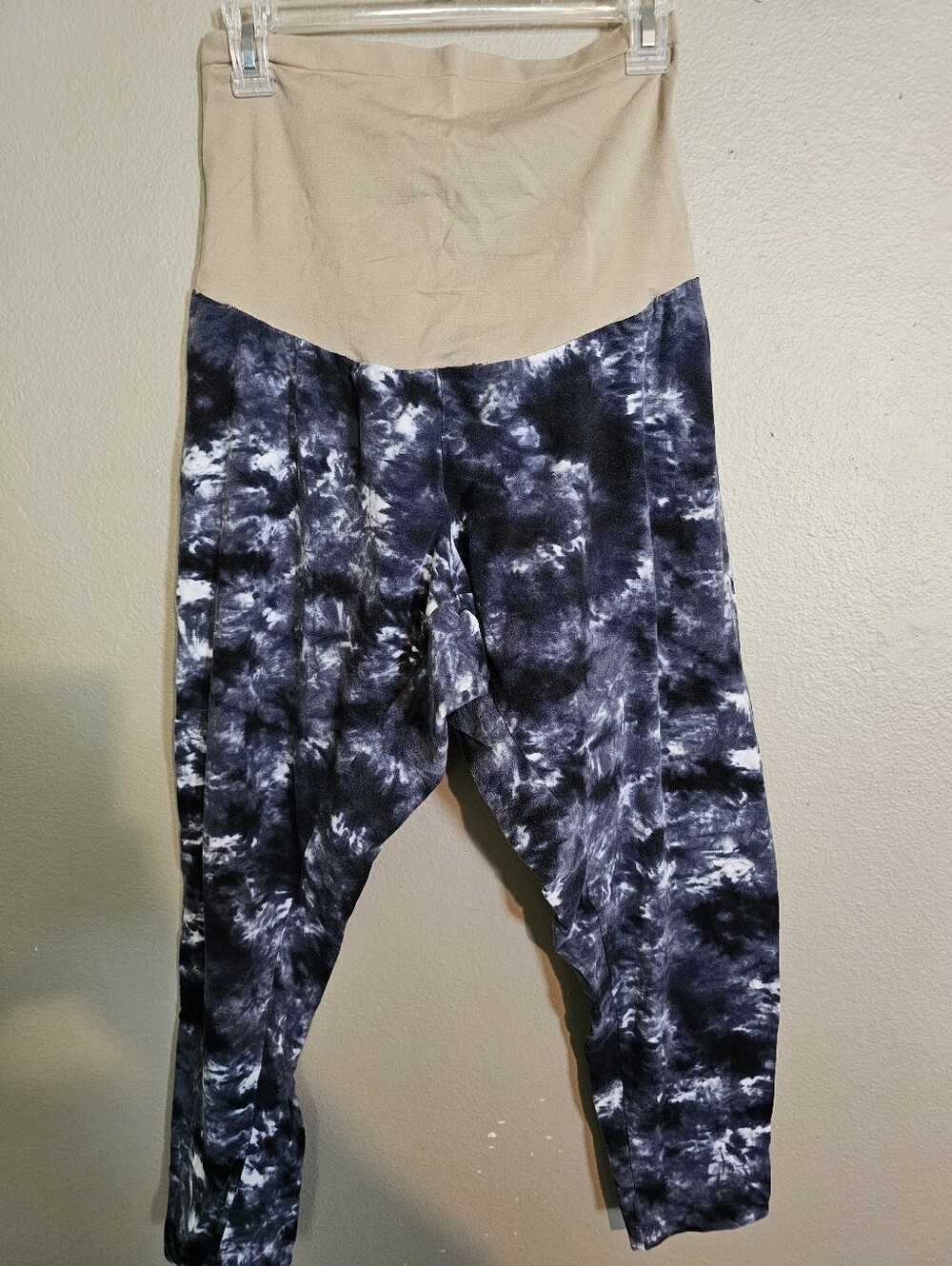 Motherhood Maternity Tie-Dye Yoga Leggings with Cream Waistband